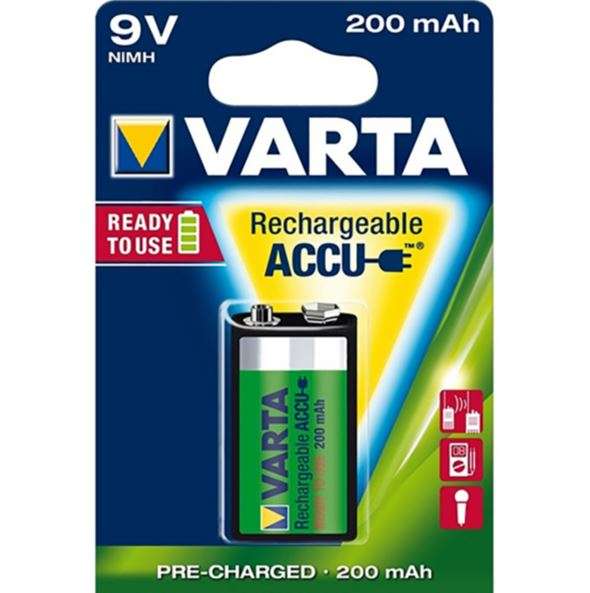 Varta 9V 200mAh rechargeable ACCU battery 1 pack