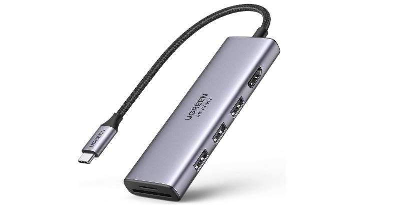 UGREEN CM511 6 in 1 Multifunction Adapter USB-C To 4K HDMI + 3 USB 3.0 A Ports + SD/TF Converter (UG- 60383)