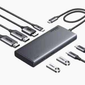 UGREEN CM639 8 in 1 Multifunction Adapter USB-C to USB-A 3.2 (2port) + USB-C 3.2 (2 port ) +2 4K HDMI + 4K DP + PD port Converter (UG- 35625)