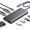 UGREEN CM639 8 in 1 Multifunction Adapter USB-C to USB3.2 (2 Port) + USB-C3.2 ( 2 port) + 4K HDMI ( 2 Port) + VGA + PD port Converter (UG- 35588)