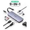 Ugreen CM498 9-in-1 USB-C Multifunction Adapter - CM498 USB-C to USB 3.0 (3 Ports) + 4K HDMI + VGA + Gigabit Ethernet + SD & TF Card Reader (UG- 15600)
