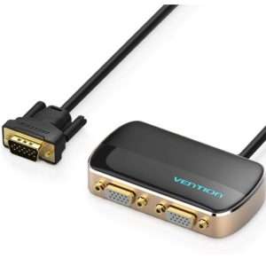 Vention 1 In 2 Out VGA Splitter Black Aluminium Alloy Type (DBABF)