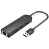 Vention 3-Port USB 2.0 Hub with 100M Ethernet Adapter 0.15M Black (CHPBB)