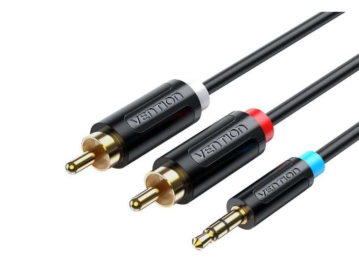 Vention 3.5MM Male to 2-Male RCA Adapter Cable 2M Black (BCLBH)