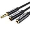 Vention 3.5mm Male to 2*3.5mm Female Stereo Splitter Cable 0.3M Black ABS Type (BBSBY)