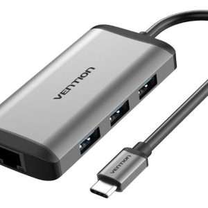 Vention USB C Multi-function 6 in 1 Docking Station Type C TO HDMI/USB 3.0 (3 port) RJ45/PD (87W) Converter 0.5m Gray (CNCHB)