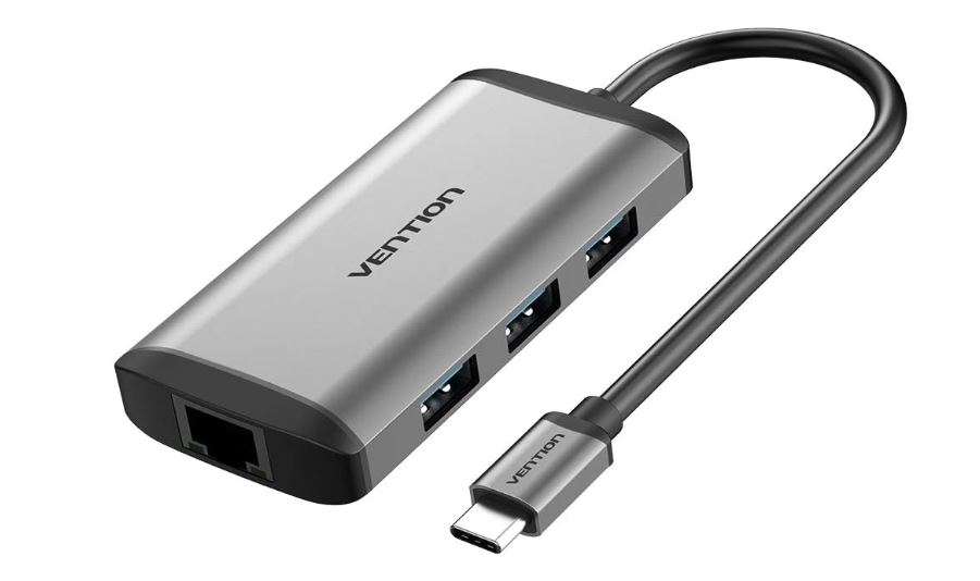 Vention USB C Multi-function 6 in 1 Docking Station Type C TO HDMI/USB 3.0 (3 port) RJ45/PD (87W) Converter 0.5m Gray (CNCHB)