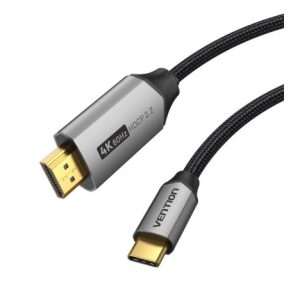 Vention Cotton Braided USB-C to HDMI Cable 1M Black Aluminum Alloy Type (CRBBF)
