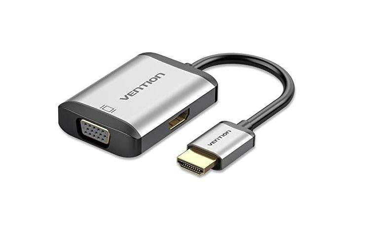 Vention HDMI to HDMI+VGA Converter 0.15M Gray Metal Type (AFVHB)