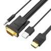 Vention Hdmi To Vga Cable With Audio Output And Usb Power Supply 1.5m Black (ABIBG)