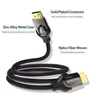 Vention Nylon Braided 4K Flat HDMI Cable 2M Zinc Alloy Type (AASBH)
