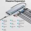 Vention USB C Multi-function 12 in 1 Docking Station USB-C to DP/HDMI/VGA/USB-C Gen 1/USB 3.0x2/USB 2.0/RJ45/SD/TF/TRRS 3.5mm/PD 0.25m Gray Metal Type (THSHC)