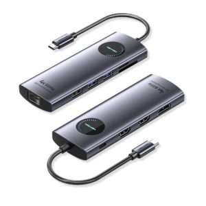 Vention USB C Multi-function 10 in 1 Docking Station USB-C to HDMI/ VGA/USB3.0*2/USB2.0*2/RJ45/TF/SD/PD Docking Station 0.15M Gray Mirrored Surface Type (TQWHB)
