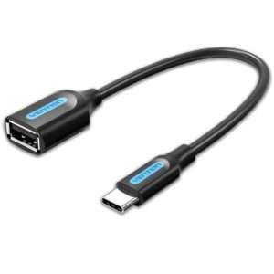Vention USB 2.0 C Male to A Female OTG cable 0.15M Black PVC Type (CCSBB)