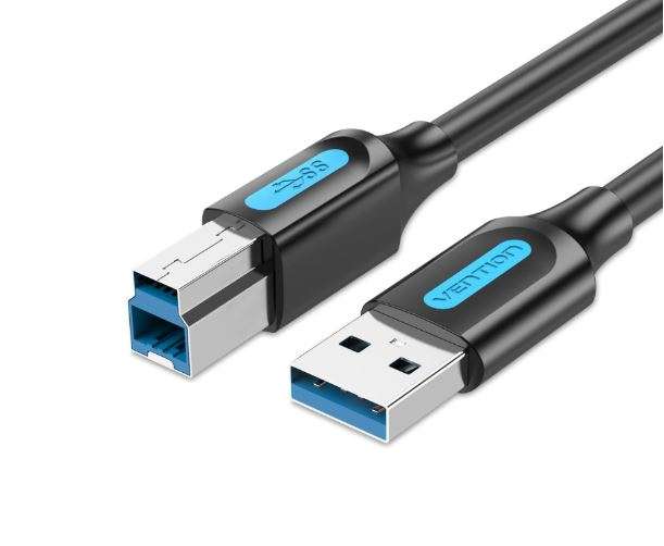Vention USB 3.0 A Male to B Male Cable 1.5M Black PVC Type (COOBG)