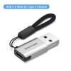 Vention USB 3.0 Male to USB-C Female Adapter Gray Aluminum Alloy Type (CDPHO)