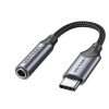 Vention USB-C Male to 3.5MM Earphone Jack With DAC Adapter 0.1M Gray Aluminum Alloy Type (BGMHA)