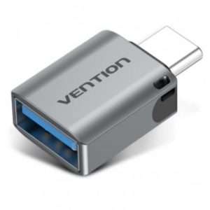 Vention USB-C Male to USB 3.0 Female OTG Adapter Gray Aluminum Alloy Type (CDQHO)