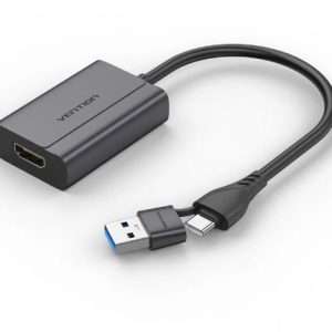 Vention USB-C + USB-A to HDMI Adapter 0.15M Gray Aluminium Alloy Type (ACYHB)