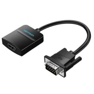 Vention VGA to HDMI Converter with Female Micro USB and Audio Port 0.15M Black (ACNBB)
