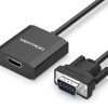 Vention VGA to HDMI Converter with Female Micro USB and Audio Port 0.15M Black Metal Type (ACEBO)