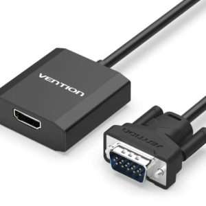 Vention VGA to HDMI Converter with Female Micro USB and Audio Port 0.15M Black Metal Type (ACEBO)
