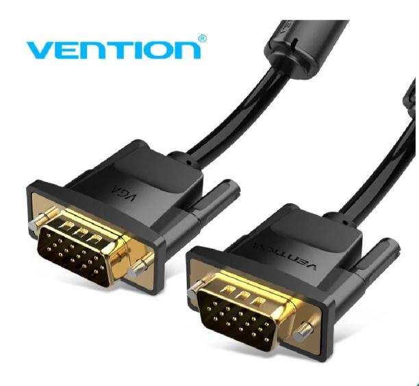 Vention VGA(3+6) Male to Male Cable with ferrite cores 20M Black (DAEBQ)