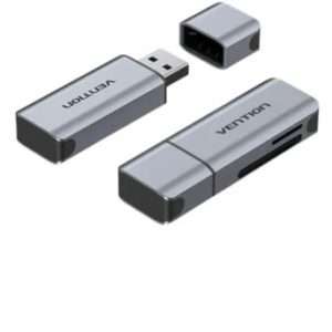 Vention 2-in-1 USB 3.0 A Card Reader(SD+TF) Gray Dual Drive Letter Aluminum Alloy Type (CLIH0)