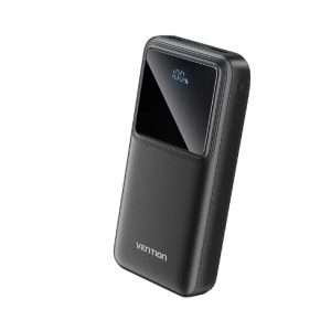 Vention 20000mAh Power Bank (Micro-USB + USB-C + USB-A + USB-A) 22.5W Black LED Display Type (FHLB0)