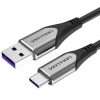 Vention Cotton Braided USB 2.0 A Male to C Male 3A Cable 1M Gray Aluminum Alloy Type (CODHF)