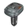 Vention 3-Port USB (C + A + A) Car Charger with FM Transmitter (30W/18W/5W) Black ABS Type (FFLB0)
