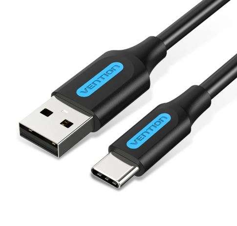 Vention USB 2.0 A Male to C Male 3A Cable 2M Black (COKBH)