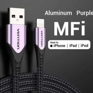 Vention USB 2.0 A Male to Lightning Male Cable Purple 1M Aluminum Alloy Type (LABVF)