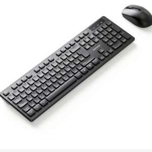 Vention Wireless Full-Sized Keyboard and Mouse Combo with Mouse Pad Black Slim Type - US English Layout (KTDB0-EN)