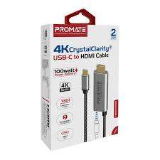 Packaging of Promate 4K@60Hz USB-C to HDMI Cable showcasing product specs