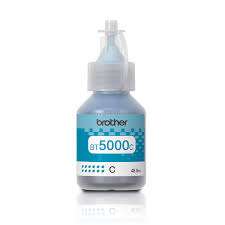 Brother BT-5000C Cyan Ink Bottle front view on white background