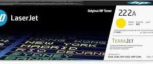 HP 222A Yellow LaserJet Toner Cartridge (W2222A) front view