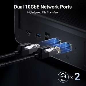 UGREEN NASync DXP6800 Pro rear panel with dual 10GbE ports