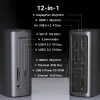 UGREEN 12-in-1 USB-C Multifunction Docking Station Pro - CM555 USB-C to SD/TF Card Slot + USB-A 3.2 Gen 2 + 3.5mm Port + USB-C 3.2 Gen 2 + DisplayPort (4K@60Hz) + USB-A 3.2 Gen 1 (2 Ports) + HDMI (4K@60Hz) + HDMI (8K@30Hz) + RJ45 Gigabit Ethernet + USB-C PD