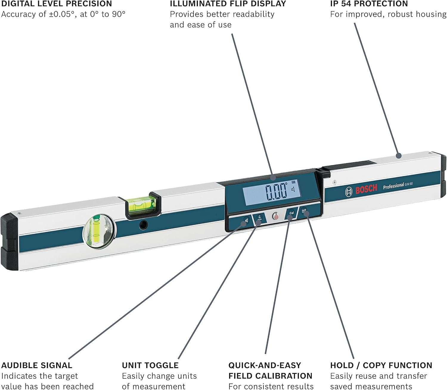Bosch GIM 60 Professional Digital Inclinometer 24 inch - Image 3