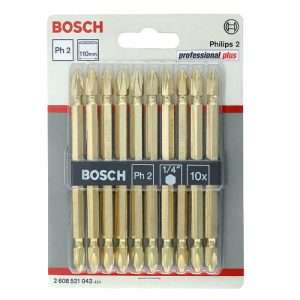 Bosch Bit Screw Double Ended 10pc Gold 110mm – Star PH2 (2608521043)