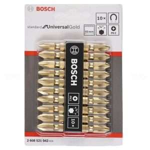 Bosch Bit Screw Double Ended 10pc Gold 65mm – Star PH2 (2608521042)
