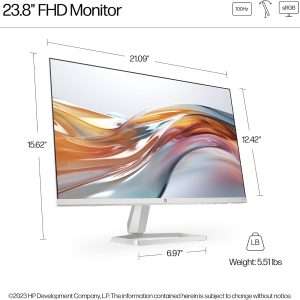 HP Series 5 524sw FHD Monitor front view and dimensions