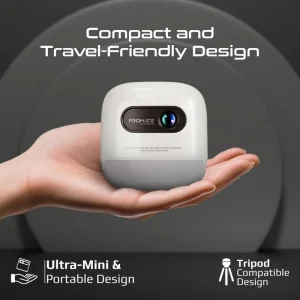 Promate 4K Ultra‑Portable Wireless DLP Projector top view with touch pad