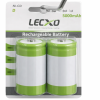 Lecxo Size D Rechargeable battery 2 pack