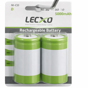 Lecxo Size D Rechargeable battery 2 pack