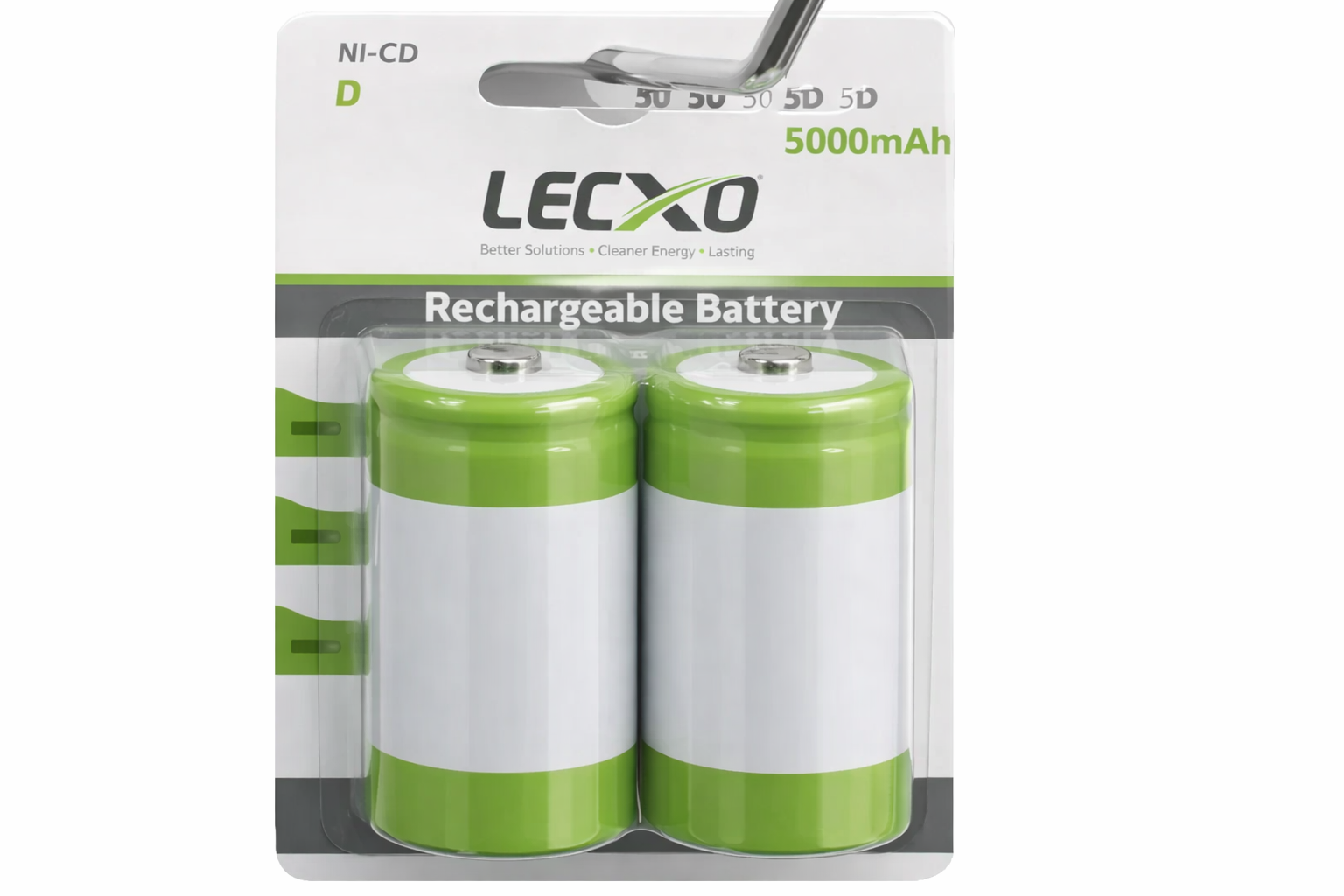 Lecxo Size D Rechargeable battery 2 pack