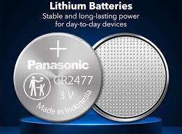 Panasonic CR2477 3V Lithium Cell Battery front and back
