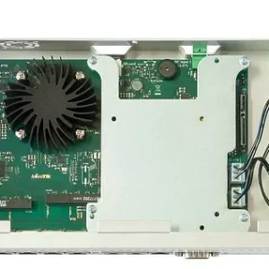 Internal hardware of Mikrotik RB1100AHx4 with 60GB SSD and quad-core CPU
