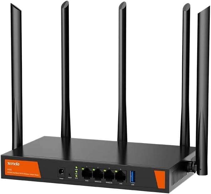 Tenda W30E gigabit ports close-up
